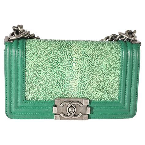 chanel stingray boy bag green|Chanel purse leather.